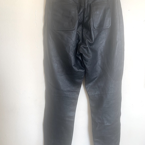MS. MAXIMA VINTAGE 100% Leather  Pants-Black-Size 10 - Picture 3 of 4